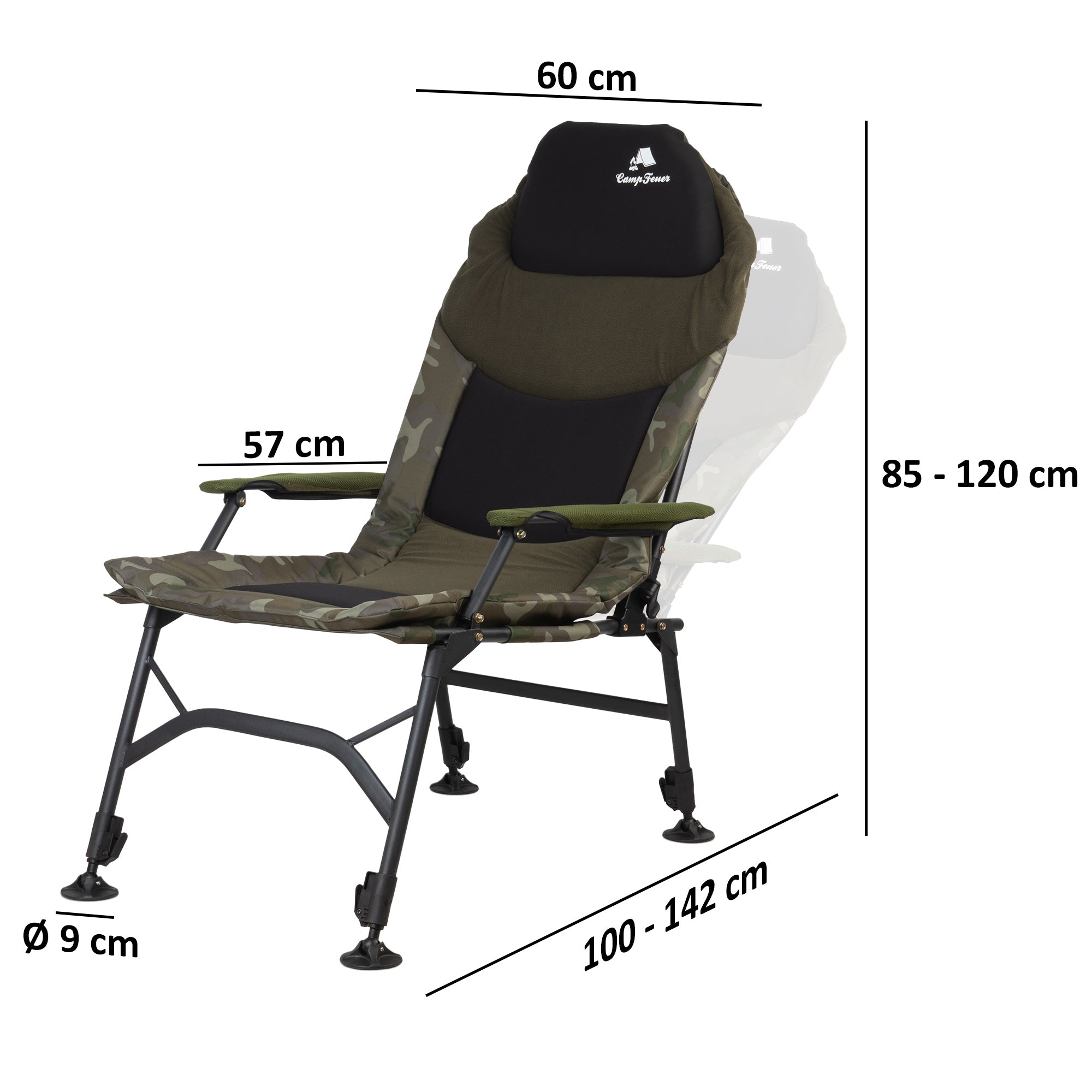 CampFeuer Scaun pescuit camuflaj oliv 150kg