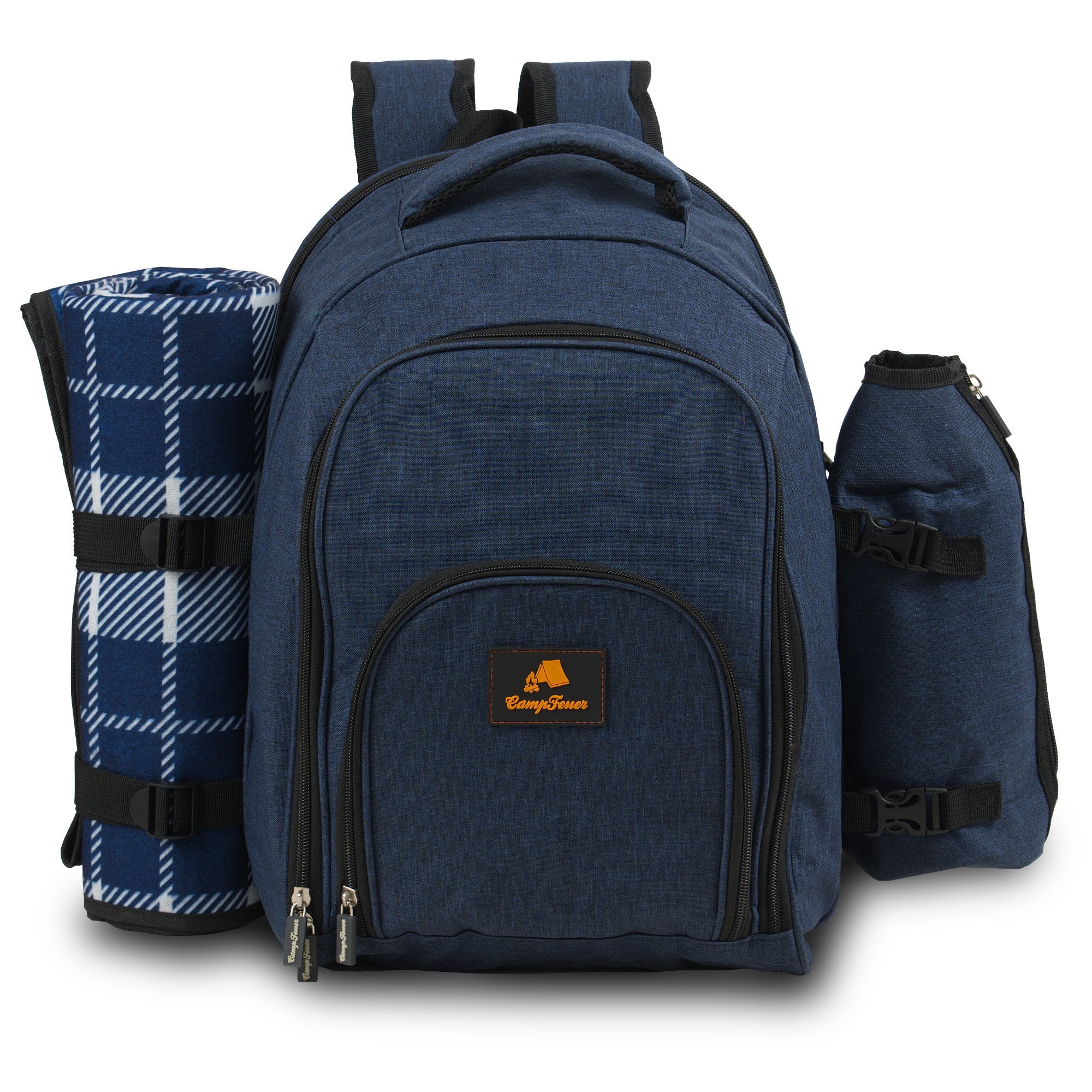 CampFeuer Rucsac picnic 4 persoane 32 piese gri termoizolant