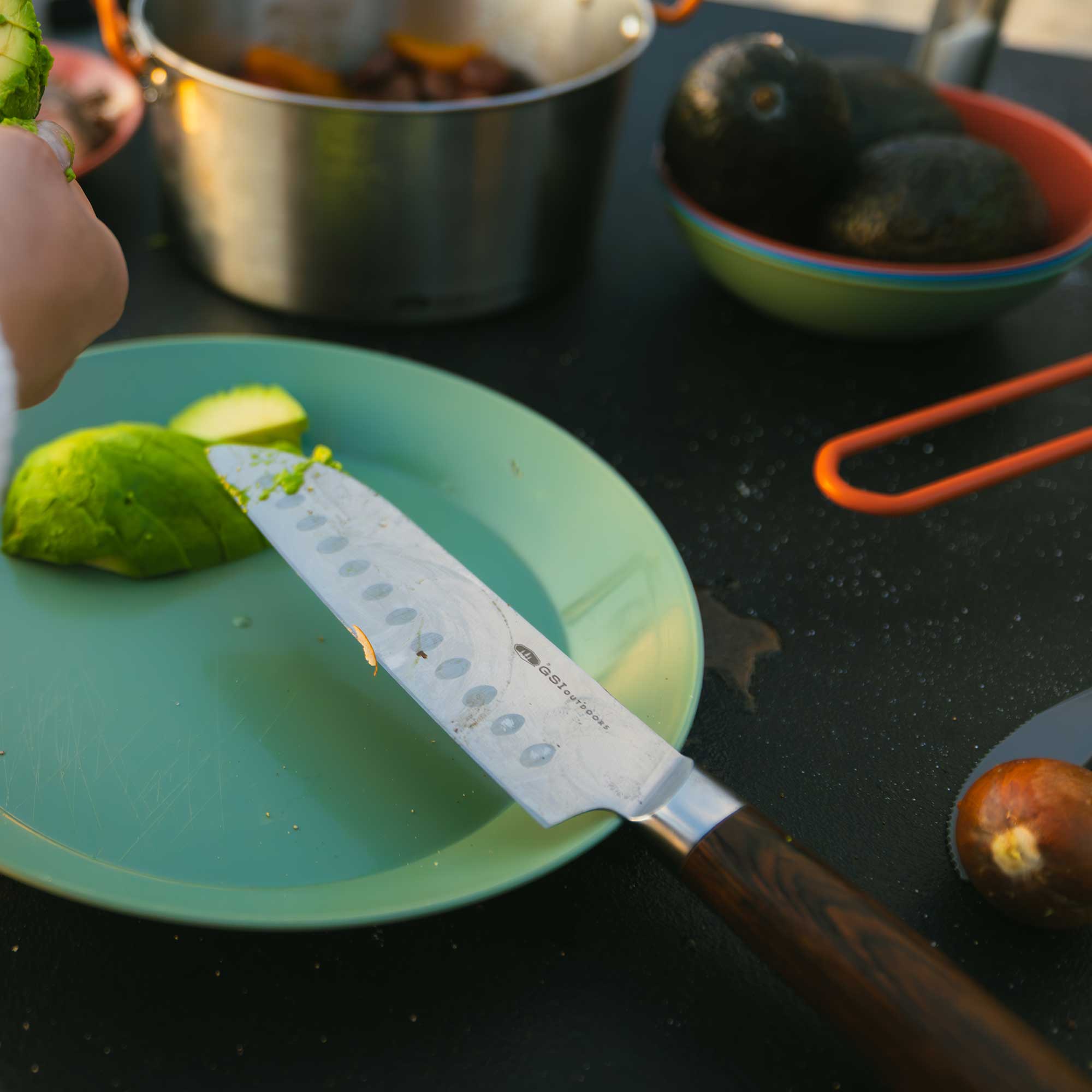 GSI Outdoors Rakau cuțit santoku 15 cm cu teacă