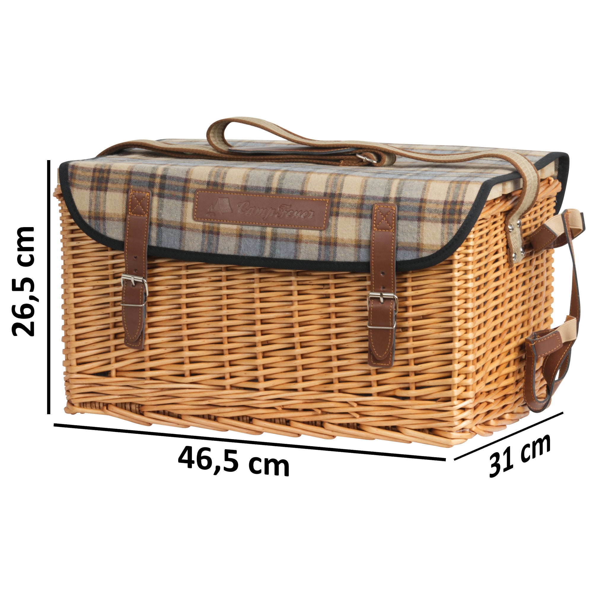 CampFeuer coș picnic 4 pers masă servire 25 piese albastru