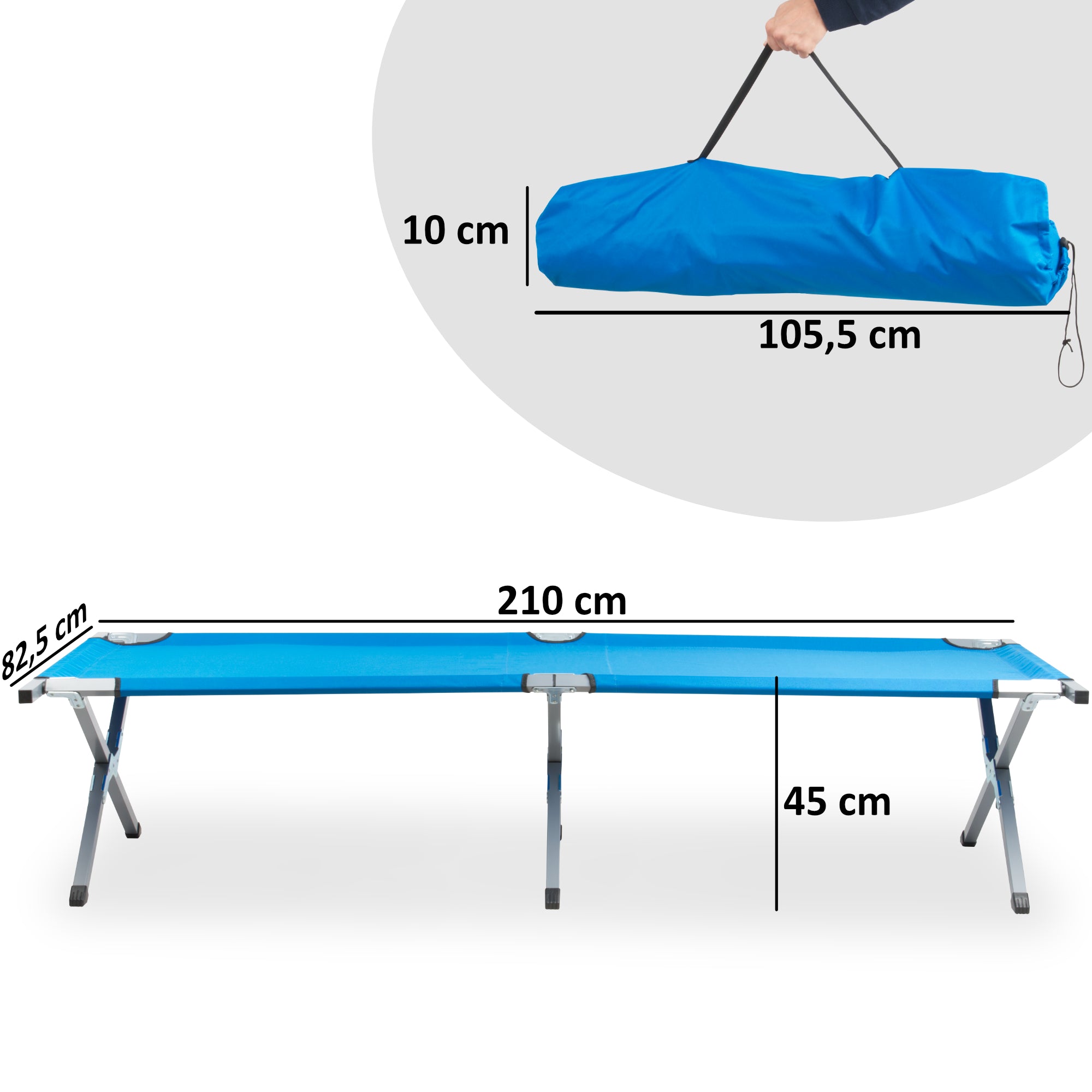 CampFeuer Feldbett pat pliant camping gri 210 cm 200 kg