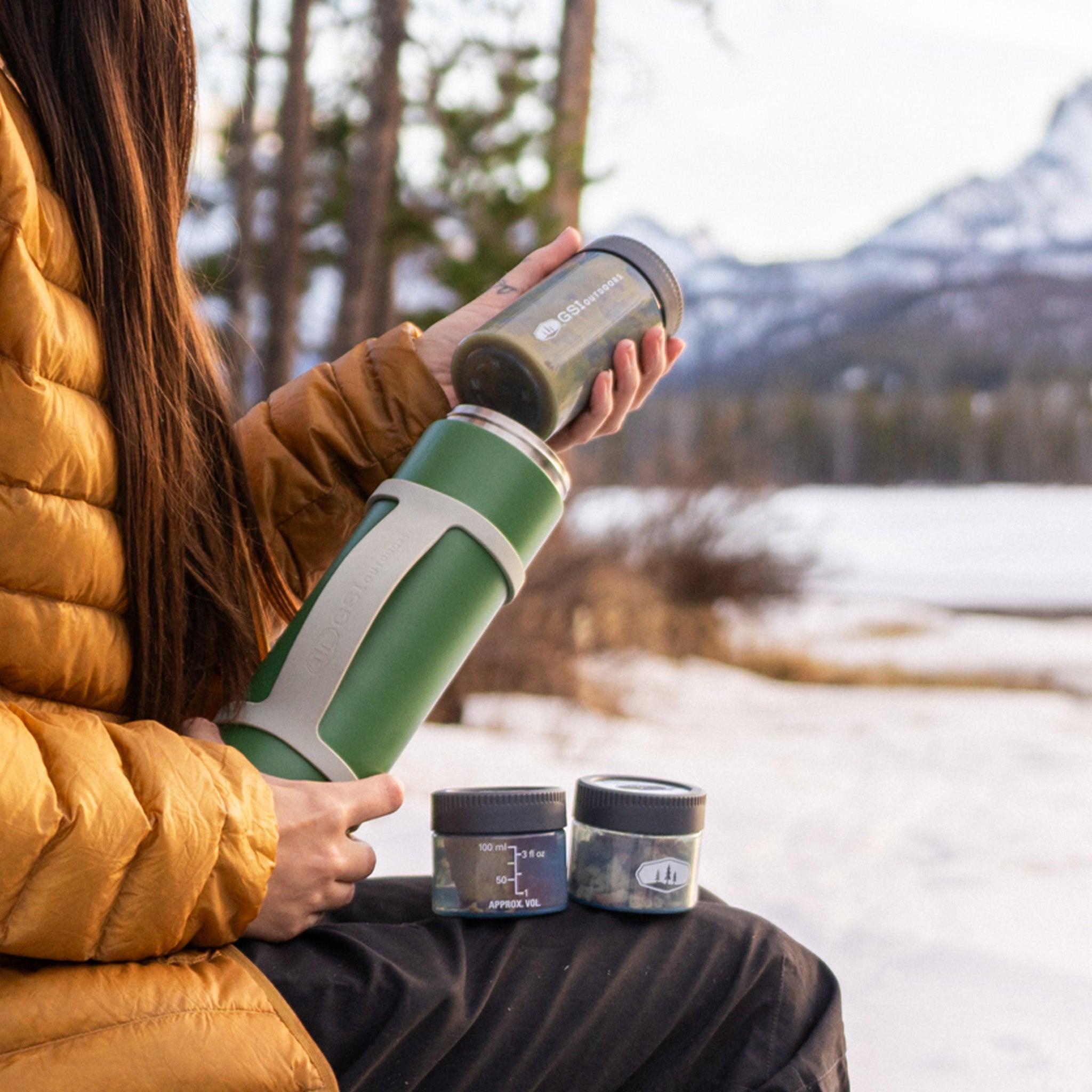 GSI Outdoors Glacier Travel Stack set termos inox