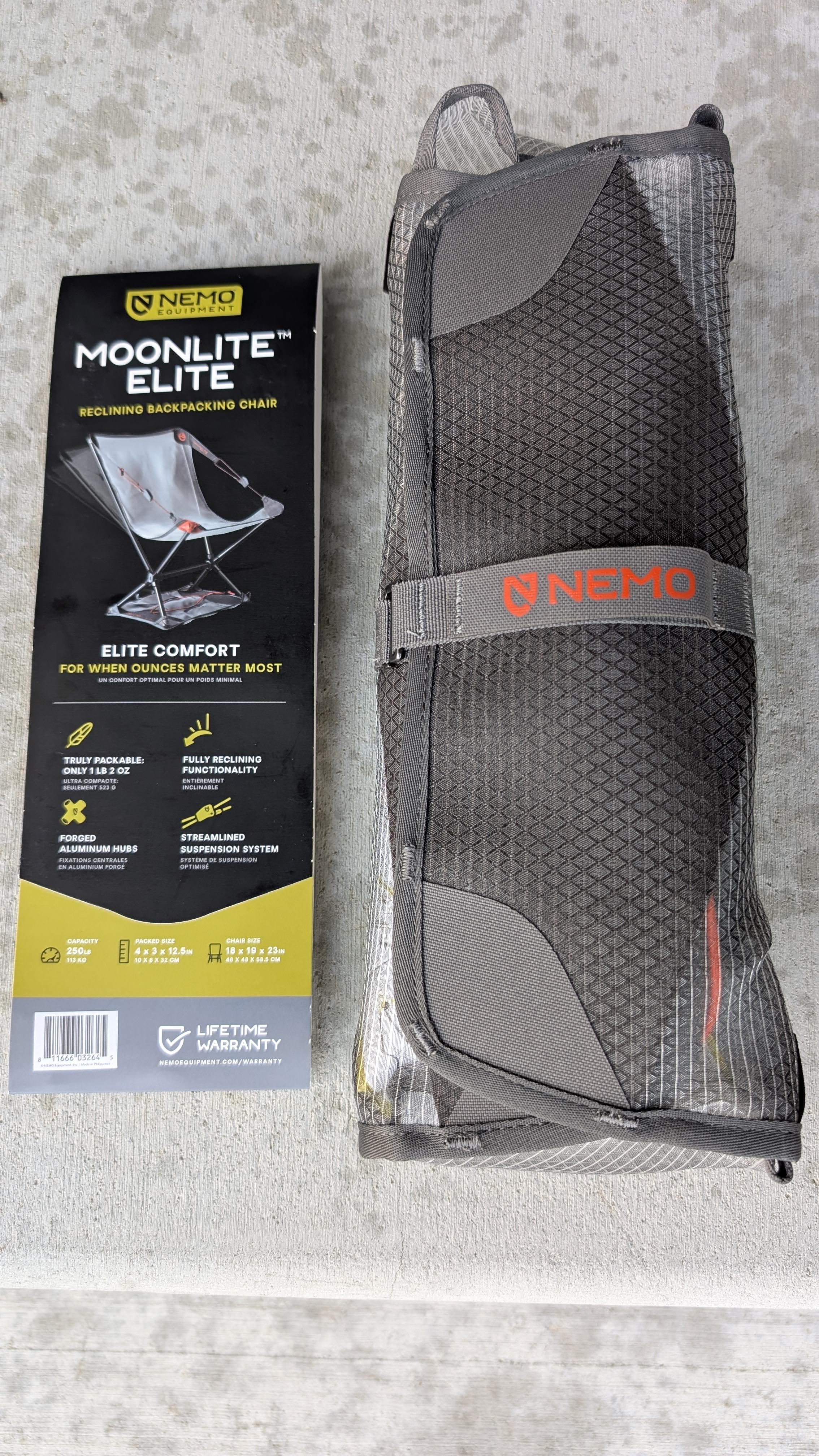 Nemo Moonlite Elite scaun camping negru ultralight