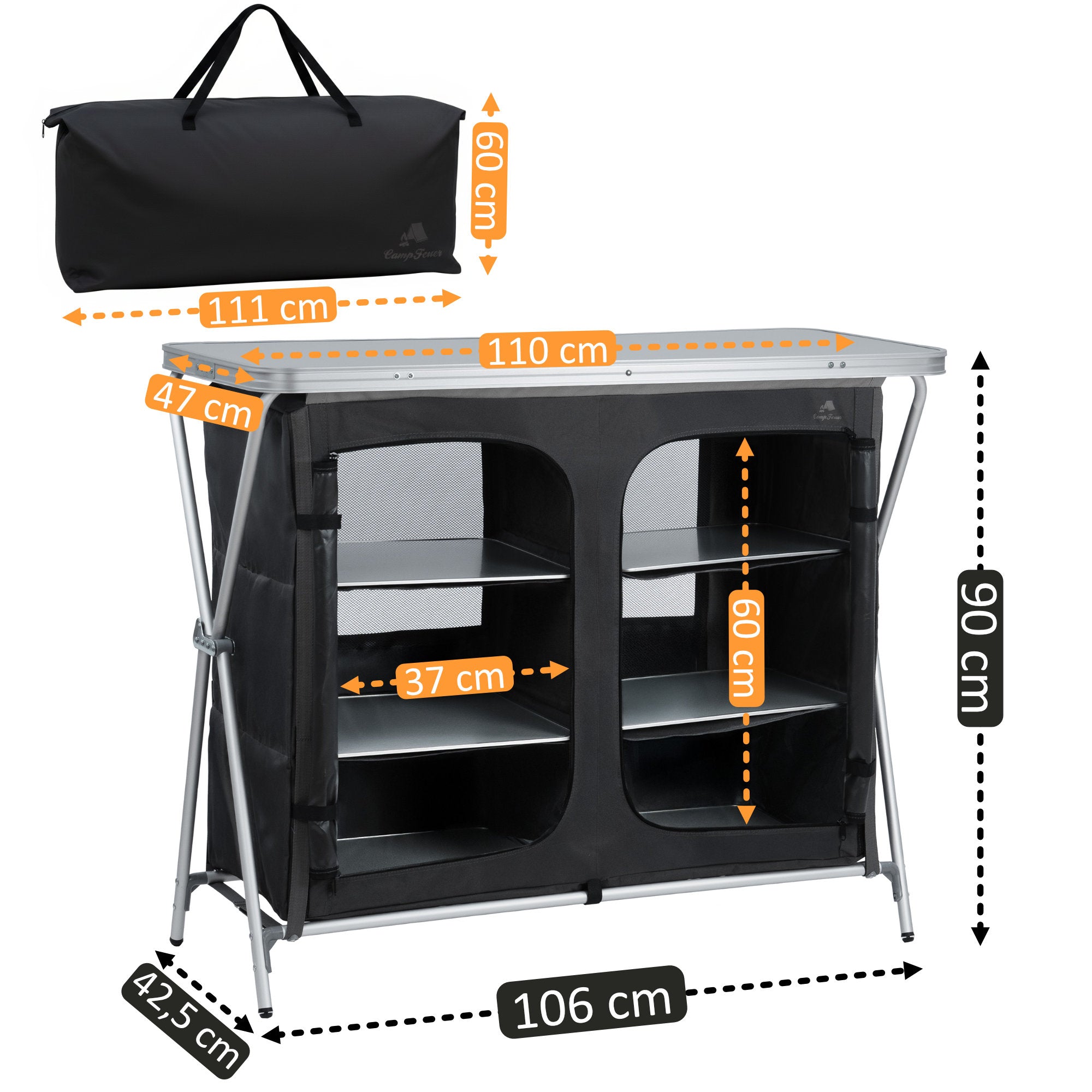 CampFeuer Dulap camping pliabil 110x47x90cm